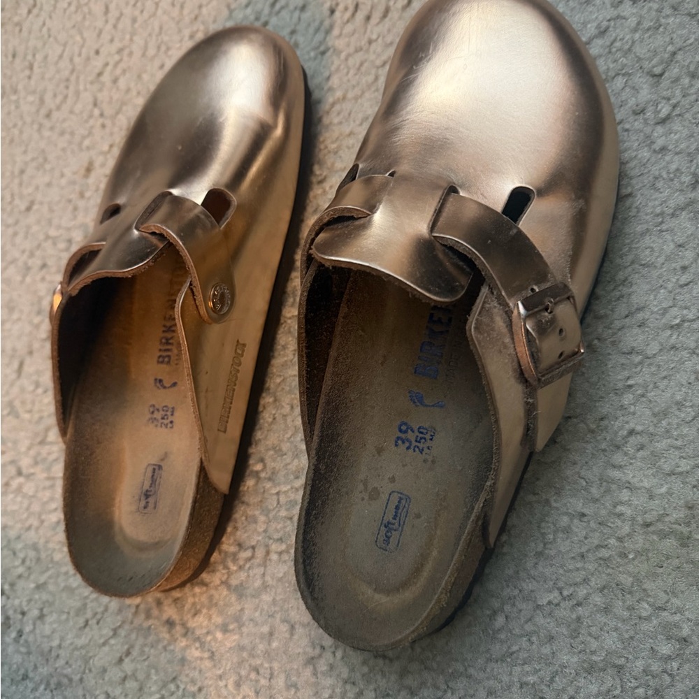 Rose Gold Boston Birkenstocks Clogs {size 39} - Picture 2 of 3